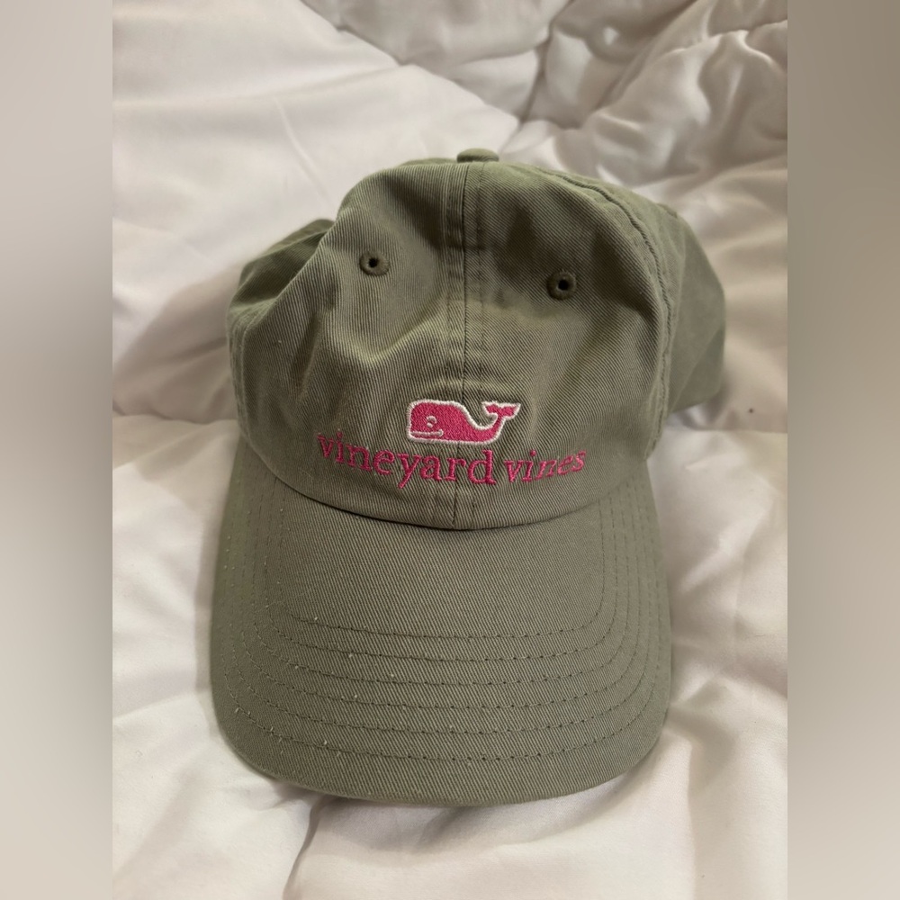 vineyard vines green and pink whale logo hat